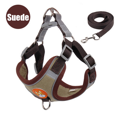 Нагръдник за кучета с комплект каишки Светлоотразителни Разходки Бягащи кучета Нашийници Без дърпане На открито Пътуване Жилетка за каишка за гърди за домашни любимци за малки кучета