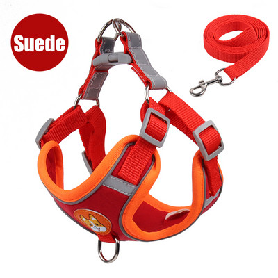 Нагръдник за кучета с комплект каишки Светлоотразителни Разходки Бягащи кучета Нашийници Без дърпане На открито Пътуване Жилетка за каишка за гърди за домашни любимци за малки кучета