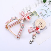 Koerarakmed väikestele koertele kassidele Reguleeritav kassipoegade kaelarihm Lemmikloomade rakmed koos jalutusrihma komplektiga ruuduline rinnavest jalutusrihm koera juhtmete tarvikud