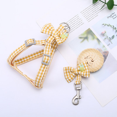 Koerarakmed väikestele koertele kassidele Reguleeritav kassipoegade kaelarihm Lemmikloomade rakmed koos jalutusrihma komplektiga ruuduline rinnavest jalutusrihm koera juhtmete tarvikud