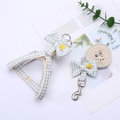 Koerarakmed väikestele koertele kassidele Reguleeritav kassipoegade kaelarihm Lemmikloomade rakmed koos jalutusrihma komplektiga ruuduline rinnavest jalutusrihm koera juhtmete tarvikud