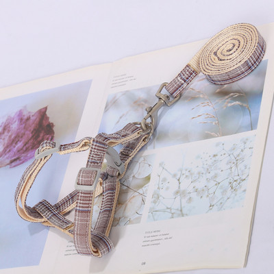 Koerarakmed väikestele koertele kassidele Reguleeritav kassipoegade kaelarihm Lemmikloomade rakmed koos jalutusrihma komplektiga ruuduline rinnavest jalutusrihm koera juhtmete tarvikud