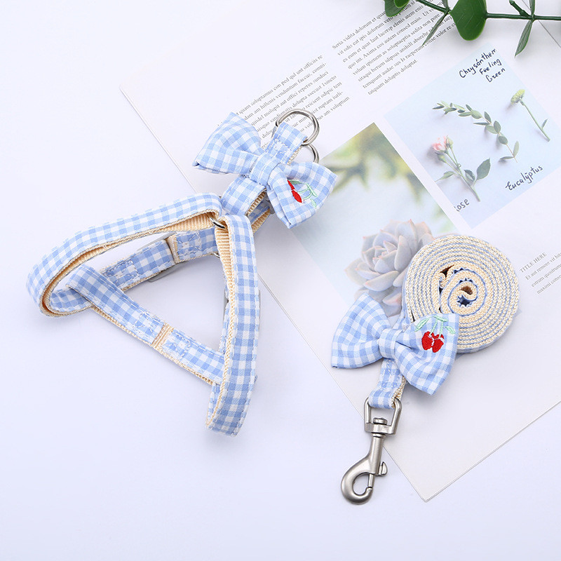 Koerarakmed väikestele koertele kassidele Reguleeritav kassipoegade kaelarihm Lemmikloomade rakmed koos jalutusrihma komplektiga ruuduline rinnavest jalutusrihm koera juhtmete tarvikud