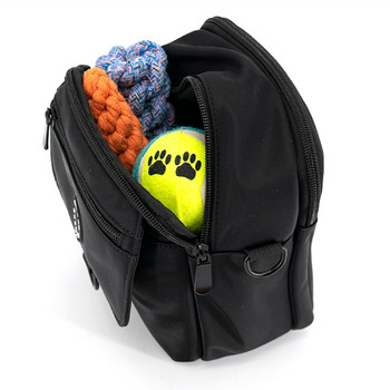 Чанта за разходка на кучета за гранули, лакомства, играчки, чанта за обучение на кучета Вграден държач за торба за кучешки изпражнения Модна чанта за рамо за закуски