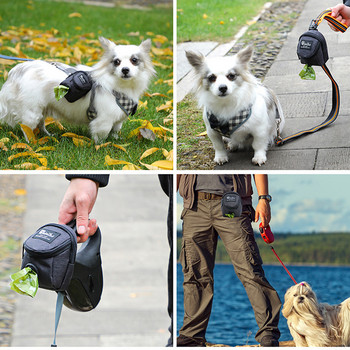 Φορητή τσάντα περιποίησης σκύλου Θήκη εξωτερικής περιποίησης σκύλου για εκπαίδευση Τσάντα σίτισης μεγάλης χωρητικότητας Εκπαιδευτής κατοικίδιων τσάντα μέσης Προμήθειες για σκύλους