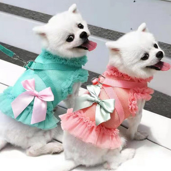 Σετ λουριών λουριών ενδύματα για κουτάβι σκύλου Φόρεμα γιλέκου με λουρί για μικρούς μεσαίους σκύλους Γάτες Τσιουάουα Σκύλοι Φούστα γάτας Προμήθειες για κατοικίδια
