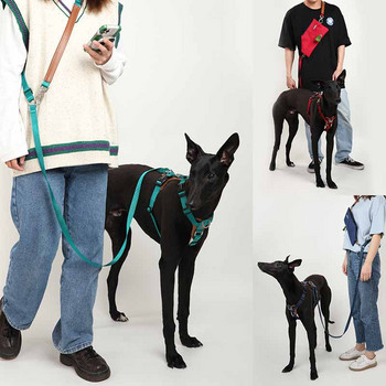 Mysudui No Pull Dog Harness Ρυθμιζόμενο δερμάτινο γιλέκο για κατοικίδια για εύκολο περπάτημα με 2 κλιπ λουριών Μικρά, μεσαία μεγάλα σκυλιά