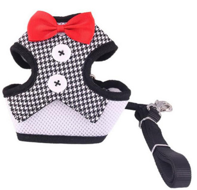 Elegantni prsluk s vezicom za pse s leptir mašnom i povodcem za male pse Prsni pojas Ovratnik Uže za vuču Podesivi prsluk s mašnom i čvorom Odjeća za kućne ljubimce