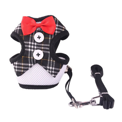 Elegantni prsluk s vezicom za pse s leptir mašnom i povodcem za male pse Prsni pojas Ovratnik Uže za vuču Podesivi prsluk s mašnom i čvorom Odjeća za kućne ljubimce
