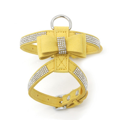 Koerarakmed jalutusrihma ülikond Vest Säravad teemandid Reguleeritav pehme seemisnahast riidest vibu Rhinestone lemmiklooma kaelarihmad koertele toodetele