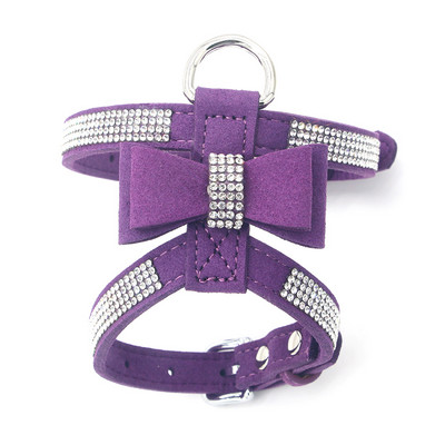 Koerarakmed jalutusrihma ülikond Vest Säravad teemandid Reguleeritav pehme seemisnahast riidest vibu Rhinestone lemmiklooma kaelarihmad koertele toodetele