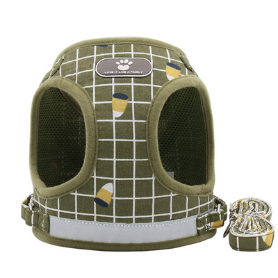 Nailonvõrgust kassipoegade vest helkurrihmade jalutusrihma komplekt koera vesti rakmete jaoks Plii lemmiklooma rinnarihm riided koera kassi tarvikute jaoks