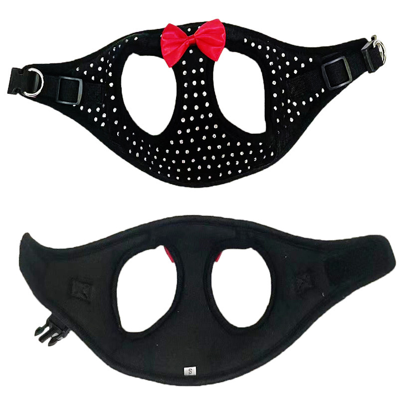 Decor mic cu diamante, moale, respirabil, ham pentru piept pentru câini, ham pentru câini, animale de companie, guler pentru animale de companie, curea pentru piept, lesă, trei dimensiuni