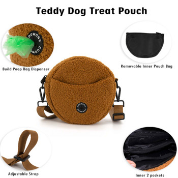 Dog Walking Bag Dog Treats Θήκη για εκπαίδευση Φορητή Handsfree Shoulder Bag Ενσωματωμένη τσάντα Dog Poop Dispenser Pet Walking Reward