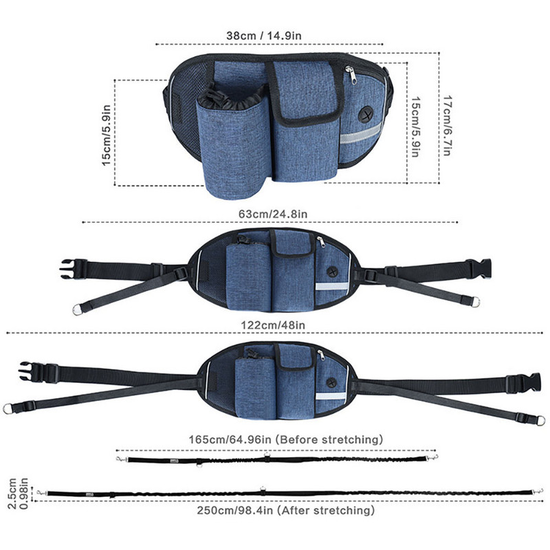 Torba oko struka za dresuru pasa za kućne ljubimce Povodci za slobodne ruke Set torbica za poslastice Bungee povodac za hodanje kućnih ljubimaca Posude za hranjenje pasa Vrećice za čaše za vodu