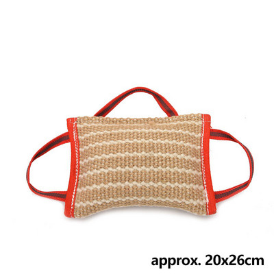 Jastuk za pseći ugriz od jute s 3 ručke, lanena igračka za tegljač, agresivna podloga za grickanje, interaktivna vrećica za žvakanje za srednje velike ljubimce