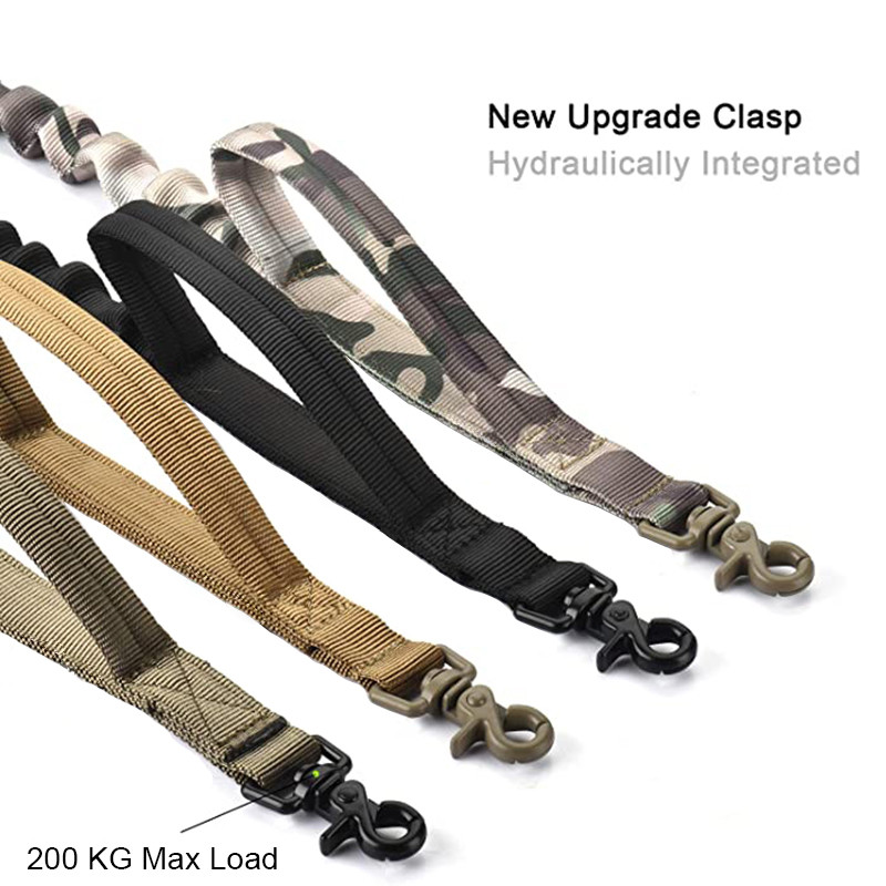 Lesă de dresaj pentru câini cu 2 mânere, bungee tactic, lesă pentru câini, pisică, lesă elastică cu eliberare rapidă, frânghie, dresaj militar pentru câini, lesă din nailon