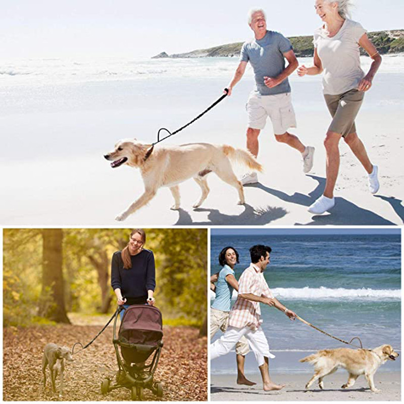 Lesă de dresaj pentru câini cu 2 mânere, bungee tactic, lesă pentru câini, pisică, lesă elastică cu eliberare rapidă, frânghie, dresaj militar pentru câini, lesă din nailon