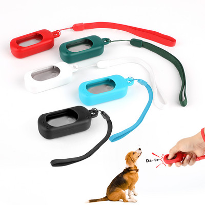 MASBRILL Dog Training Clicker Plastic New Dogs Click Trainer Aid Pārāk regulējama plaukstas siksna Sound Atslēgu piekariņa suņu piederumi kaķim
