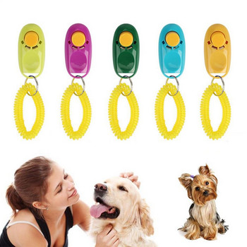 Пластмасови преносими играчки за кликване за кучета Pet Tranining Инструмент за обучение Clicke Кучешка свирка