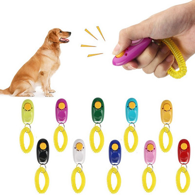 Hordozható műanyag kutyacsattogó játékok Pet Training Clicke Training eszköz Kutya síp