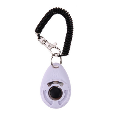 1 бр. Pet Cat Dog Training Clicker Plastic New Dogs Click Trainer Aid Too Регулируема каишка за китката Звуков ключодържател Кучешка свирка