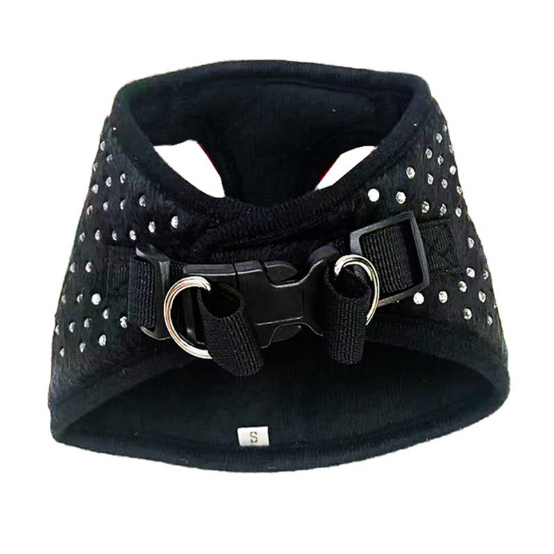 Suņu siksnas maziem suņiem kaķiem Dimanta mājdzīvnieku krūškurvja siksna Regulējama elpojoša mājdzīvnieku iejūga pavada Suņu aksesuāri