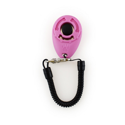 Εκπαίδευση σκύλων κατοικίδιων γατών Clicker Plastic Dogs Click Trainer Aid Too Ρυθμιζόμενο ιμάντα καρπού Ήχος κλειδί αλυσίδας κλειδιού Dog Whistle Dog Trainer