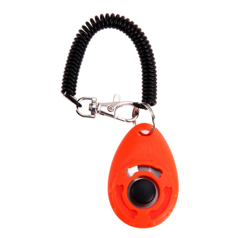 Εκπαίδευση σκύλων κατοικίδιων γατών Clicker Plastic Dogs Click Trainer Aid Too Ρυθμιζόμενο ιμάντα καρπού Ήχος κλειδί αλυσίδας κλειδιού Dog Whistle Dog Trainer