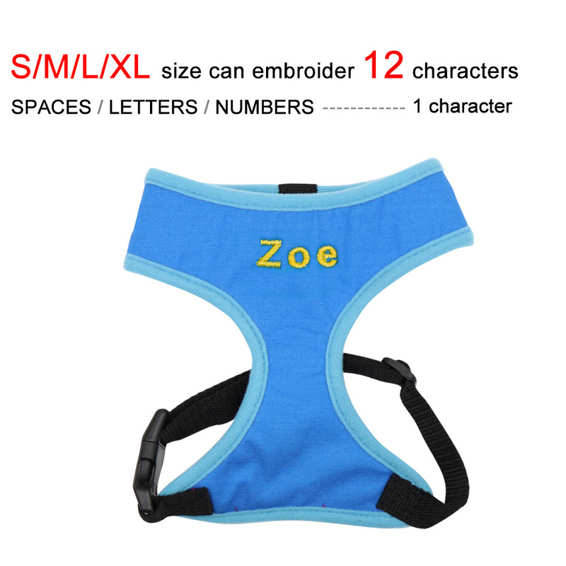 Ham personalizat din nailon pentru câini, pisici, ajustabil, vestă din plasă pentru animale de companie, harnașuri moale pentru cățeluș și pisoi pentru câini mici, mijlocii mari, chihuahua