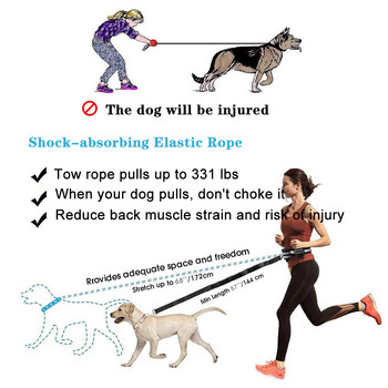 Πολυλειτουργικά λουριά για περπάτημα σκύλου Κοστούμια αντανακλαστική αθλητική προπόνηση Τσάντα μέσης κατοικίδιων ζώων Fanny Pack Pup Running Traction Σχοινί με ζώνη
