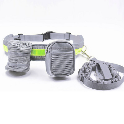 Lese multifuncționale pentru plimbare pentru câini, costume pentru antrenament sportiv reflectorizant, geantă de talie pentru animale de companie, ruc de tracțiune pentru alergare, cu centură