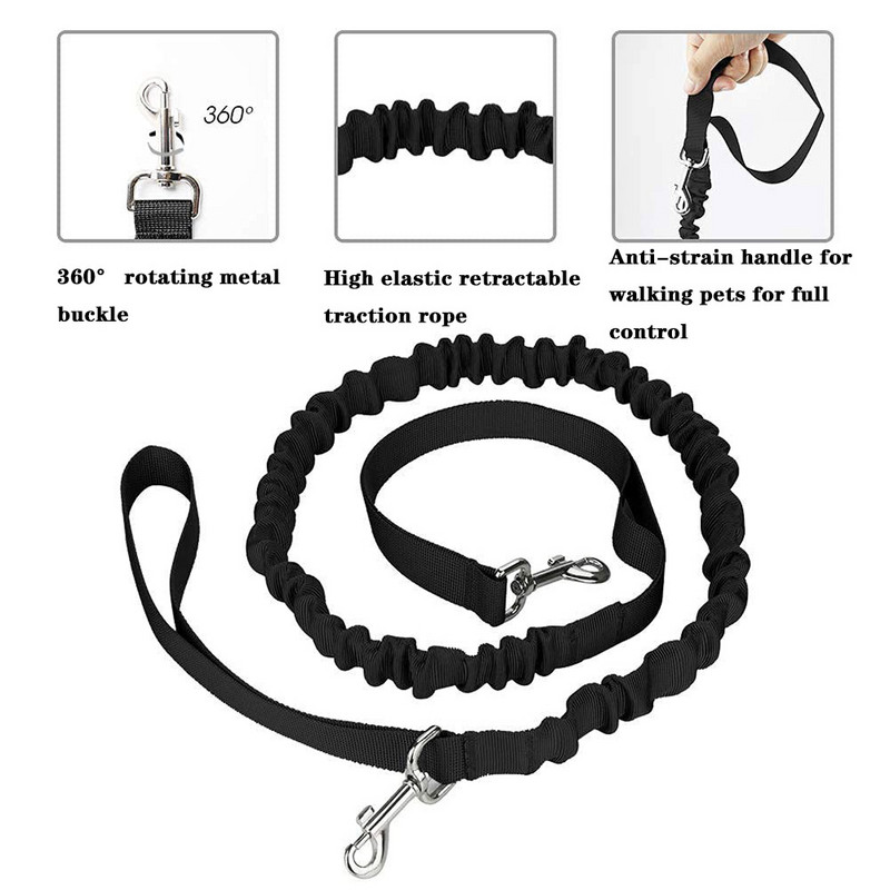 Lese multifuncționale pentru plimbare pentru câini, costume pentru antrenament sportiv reflectorizant, geantă de talie pentru animale de companie, ruc de tracțiune pentru alergare, cu centură