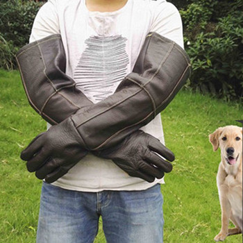 Σκύλος γάτα κατοικίδιο ζώο Γάντια κατά του δαγκώματος κατά του τσιμπήματος φιδιού Anti-stab Rescue Station Protection Μακρύ χοντρό δερμάτινο γάντια