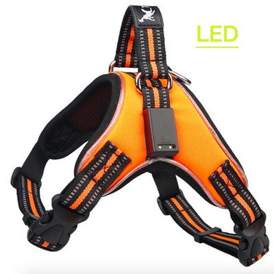 Ham cu LED reîncărcabil pentru animale de companie Coadă de câine din nailon, cu LED intermitent, guler pentru ham pentru câini, centură de siguranță pentru animale de companie, accesorii pentru câini