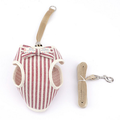 Set de ham și lesă pentru câini de talie mică Ham cu vestă pentru pisici pentru animale de companie, cu plasă cu bowknot, căptușeală, pentru caini mici, chihuahua Yorkie