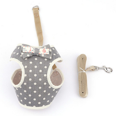Set de ham și lesă pentru câini de talie mică Ham cu vestă pentru pisici pentru animale de companie, cu plasă cu bowknot, căptușeală, pentru caini mici, chihuahua Yorkie