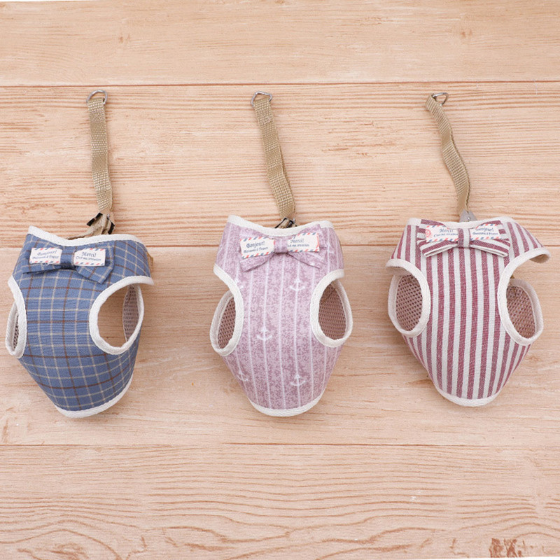 Set de ham și lesă pentru câini de talie mică Ham cu vestă pentru pisici pentru animale de companie, cu plasă cu bowknot, căptușeală, pentru caini mici, chihuahua Yorkie