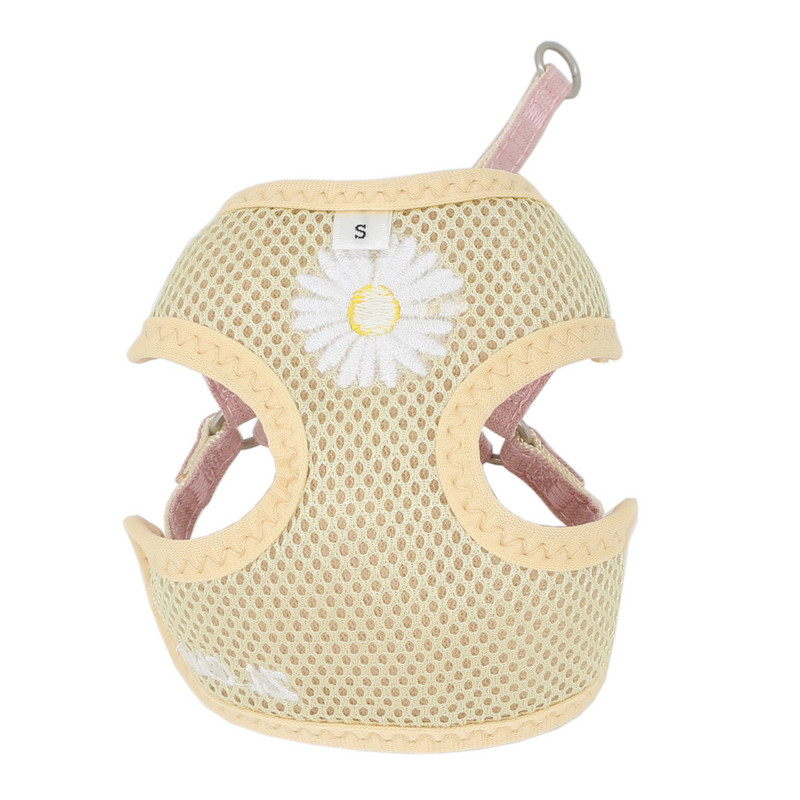 Set de ham și lesă pentru câini, broderie, respirabil, reglabil, pentru gustare, ham pentru pisici, pentru câini de talie mică, mijlocie, vestă, lesă, accesorii pentru câini