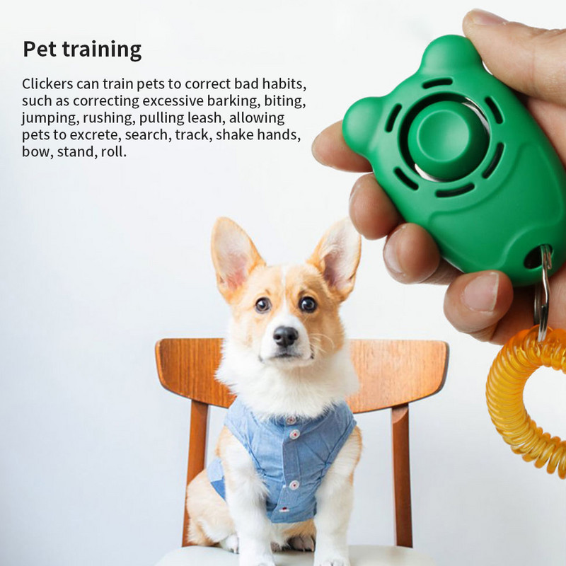 Lemmikloomakoerte koolitus Clicker Sissetõmmatava randmepaela heliga võtmehoidja Huvitavad koostoimega lemmikloomatööriistad koera halva harjumuse parandamiseks
