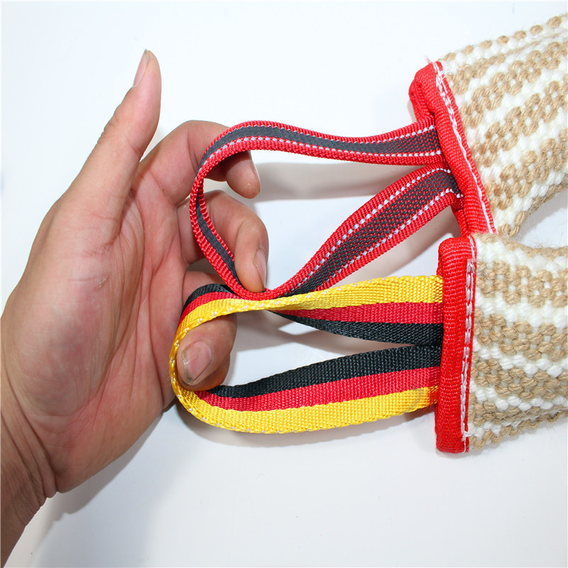 Jastuk za pseći ugriz od jute s 3 ručke, lanena igračka za tegljač, agresivna podloga za grickanje, interaktivna vrećica za žvakanje za srednje velike ljubimce