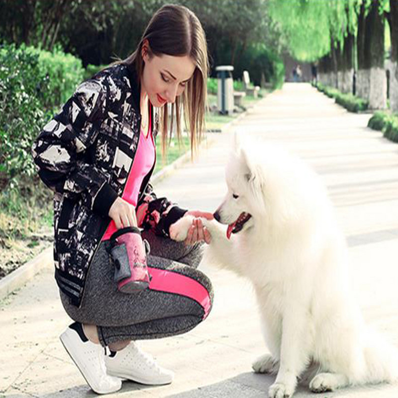 Geantă pentru gustare pentru câini, din bumbac, impermeabilă, portabilă, cu mâncare, multifuncțională, de capacitate mare, pentru gustare pentru animale de companie, pentru accesorii de dresaj de câini