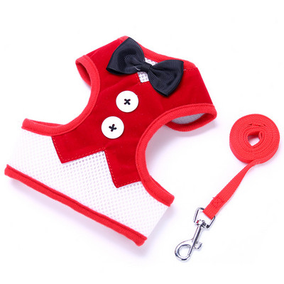 Κομψό παπιγιόν γιλέκο με λουρί για σκύλους με ρυθμιζόμενο λουρί Σετ λουριών λουριών με λουρί Χαριτωμένο σμόκιν με κόμπο φιόγκο για γάτες γατάκι κουτάβι