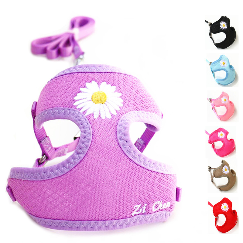 Naramenice za štene Ogrlica Slatki mačići Set naramenica s vezom Tratinčica Vez naramnice za mačke i povodac za male srednje pse Chihuahua Yorkie