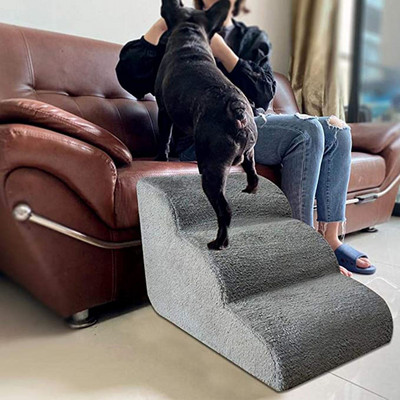 3 Tiers Steps Pet Dog Stairs Step Flannel Dog Detachable Three-story Staircase Assembly Removable Wash Stairs Ladder Dog Stairs