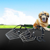 Bot din piele de vacă din oțel inoxidabil pentru câini, neagră, anti-mușcătură și anti-mizerie, mască pentru animale de companie Cușcă pentru gură pentru animale de companie de dimensiuni medii și mari