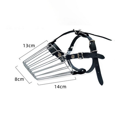 Bot din piele de vacă din oțel inoxidabil pentru câini, neagră, anti-mușcătură și anti-mizerie, mască pentru animale de companie Cușcă pentru gură pentru animale de companie de dimensiuni medii și mari