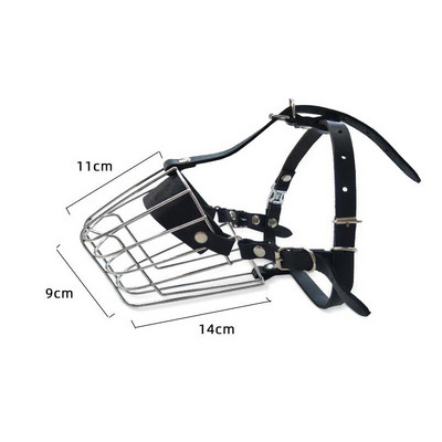 Bot din piele de vacă din oțel inoxidabil pentru câini, neagră, anti-mușcătură și anti-mizerie, mască pentru animale de companie Cușcă pentru gură pentru animale de companie de dimensiuni medii și mari