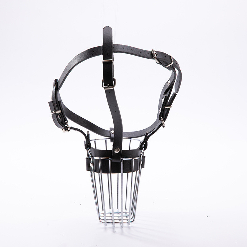 Bot din piele de vacă din oțel inoxidabil pentru câini, neagră, anti-mușcătură și anti-mizerie, mască pentru animale de companie Cușcă pentru gură pentru animale de companie de dimensiuni medii și mari