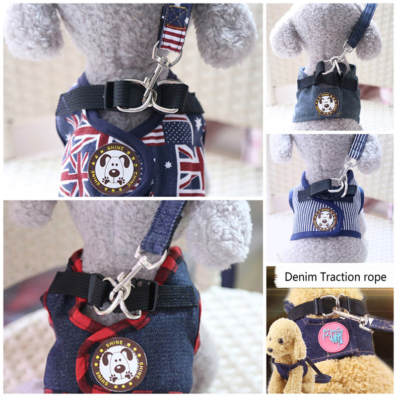 Μόδα ρυθμιζόμενο λουρί για σκύλους για μικρό κολάρο σκυλιών Αναπνεύσιμο λουρί για κατοικίδιο με λουρί για κουτάβι γιλέκο Chihuahua αξεσουάρ σκύλου Pug